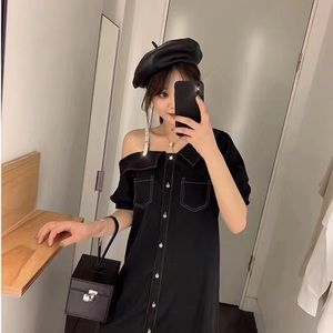 Button up mid length summer dress